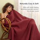 PHF Ultra Soft Waffle Weave Blanket King Size 104"x 90"- Washed Lightweight Breathable Cozy Woven Blanket for Bed - Aesthetic Decor for Couch Bedding Sofa Home Car - Wine by CozyNest Decor