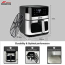 8.5QT Air Fryer, Family Size Digital Air Fryers, Nonstick Square Basket, Smart Touchscreen with 8-Preset, Air Frying, Reheat Leftovers, Party Food, Fast Cooking, Dishwasher-Safe, for Kitchen by CozyNest Decor