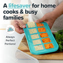 Souper Cubes 2 Tbsp. Silicone Freezer Molds - Perfect for Storing Garlic, Herbs, Ginger, Pesto, Tomato Paste, Lemon Juice, Purees and More - Silicone Baby Food Freezer Tray - Aqua – 1-Pack by TinyTreasures Baby Boutique
