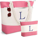 YOOLIFE Beach Bags for Women - Initial Tote Waterproof Bag with Makeup Bag, Mothers Day Gifts for Women Mom Friend Birthday by GreenHaven Gardens