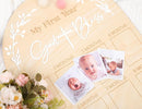 God Bless My First Year Photo Board - 1st Holy Communion Monthly Photos Display,God Bless 1 To 12 Months Photo Wooden Board,Baby Baptism Party Milestone Photos,Wooden Cross Photo Board (God Bless) by TinyTreasures Baby Boutique