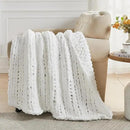 Carriediosa Chunky Knit Throw Blanket 60" X 80" Twin, 100% Hand Made Large Chenille Loop Yarn Soft Fluffy Throws for Couch Sofa Bed, Big Crochet Cozy Heavy Thick Cable Woven Blankets, Snow White by CozyNest Decor