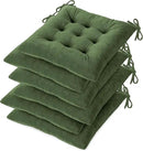 OVOV Chair Cushions for Dining Chairs Set of 6 Tufted Indoor Chair Pads with Ties Soft Square Seat Cushions for Kitchen Chairs 15.5"x15.5",Green by CozyNest Decor