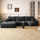 108" Sectional Couches for Living Room Modern Modular Sofa with L-Shape Couchs Upholstered Boneless Couch Deep Seat Sectional Couch with Chaise (Black, Left Facing Chaise+2Seaters) by CozyNest Decor