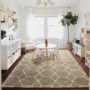 ONASAR Living Room Area Rug 6x9, Large Beige and White Geometric Floor Rugs for Bedroom Home Decor Aesthetic, Soft Fuzzy Shaggy Plush Fluffy Moroccan Carpet for Teen Nursery Dorm Classroom Office by TinyTreasures Baby Boutique