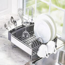 KitchenAid Compact Space Saving, Dish Rack with Removable Flatware Caddy and Angled Self Draining Drainboard, Satin Gray, 15-Inch-by-13.25-Inch by CozyNest Decor
