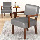 Accent Chair, PU Leather Oversized Living Room Chairs with Soft Seat and Armrests, Armchair for Bedroom, Dinning, Reading and Waiting Rooms (Leather Gray) by CozyNest Decor