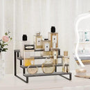 YINMIT Wooden Display Riser Stand, Tiered Perfume and Cologne Organizer Stand, 4 Tier Spice Rack Organizer, Rustic Display Shelf for Candles (4 Tier,Grey) by CozyNest Decor
