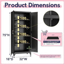 75" Storage Cabinet, Metal Pantry Cabinet, Kitchen Pantry Storage Cabinets with Doors and 4 Shelves, Cabinets for Laundry Room, Living Room, Dinning Room, Assembly Required, Black by CozyNest Decor