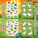 Reusable Sticker Book for Kids 1-3, Jelly Sticker Books for Toddlers 2-4 Years, Dinosaur Stickers for Kids, Toddler Travel Essentials Toys Plane Activities (Dinosaur) by TinyTreasures Baby Boutique