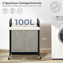 STO STO Laundry Hamper 2 Section, 100L Rolling Laundry Sorter Cart with Removable and Washable Liner Bag, Rolling Clothes Hamper with Metal Handle for Laundry Room and Bedroom by CozyNest Decor