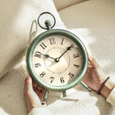 EMAX Home Vintage Green Rustic Retro Table Clock, Silent Non-Ticking, Battery Operated, 10.5"H, 7.28"W, Green Dial, Tabletop, Indoor, Kitchen by CozyNest Decor