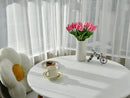 Mandy's Artificial Tulips 20 Stems Pink PU Faux Flowers for Wedding Home Decor 13.5 Inch by CozyNest Decor