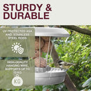 SWISSINNO No Mess Bird Feeder Lucerne Smart Birds for Fat Balls - Feed Birds, not mice & Rats! Robust & Reliable for Hanging - Light Grey by CozyNest Decor