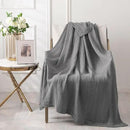 EMME Muslin Grey Twin Blanket 100% Cotton Bed Blankets for Adults and Baby 60"x80" Lightweight Soft Breathable All Season Solid Pre-Washed Gauze, Grey by CozyNest Decor