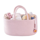 Baby Diaper Caddy Organizer for Girl Boy Rope Nursery Storage Bin Basket Portable Holder Tote Bag for Changing Table Car Travel Baby Shower Gifts Newborn Essentials Registry Must Have Items Pink by TinyTreasures Baby Boutique