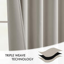 MIULEE Natural Back Tab Blackout Curtains 108 Inch Long 2 Panels Set for Bedroom, Rod Pocket/Pinch Pleat Extra Long Thermal Insulated Living Room Darkening Pleated Light Blocking Drapes by TinyTreasures Baby Boutique