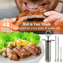 Meat Injector, Stainless Steel Marinade Injector Flavor Syringe Kit with 2-oz Measurement Window for Smoker Food BBQ Grill, Cooking Turkey Chicken Steak Beef Brisket Pork-Chops, 3 Meat Needles by GreenHaven Gardens