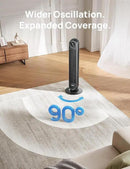 Dreo Tower Fan for Bedroom, 25ft/s Velocity Quiet Floor Fan, 90° Oscillating Fans for Indoors with 4 Speeds, 4 Modes, 8H Timer, Standing Fans, Bladeless Fan, Black, Nomad One (DR-HTF007) by CozyNest Decor
