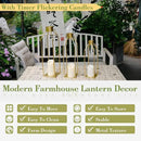 HPC Decor Modern Farmhouse Lantern - 22'' 19'' Large Tall Gold Metal Candle Lanterns with Timer Flickering Candles for Living Room, Outdoor, Fireplace Mantle Decor by CozyNest Decor