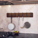 HBCY Creations Rustic Brown Solid Wood Wall Mounted Coat Rack with Shelf, 7 Hooks, 34" Long - Kitchen, Mudroom, Entryway, Bathroom - Includes Mounting Hardware, Coat Hanger, Dog Leash Hooks by CozyNest Decor