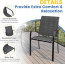 VICLLAX 5 Pieces Patio Dining Set for 4, Outdoor Furniture Set Includes 40.7" Round Patio Table and 4 Patio Stackable Chairs, Grey Tabletop and Grey Fabric by GreenHaven Gardens