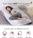 Pregnancy Pillow, Full Body Maternity Pillow 57 inch, with Removable Washable Cover - Sleep Support for Legs, Back, Neck, Shoulder, HIPS, Belly, Velvet Cover-Grey-Dark Blue by TinyTreasures Baby Boutique