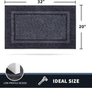 PURRUGS Dirt Trapping Door Mat 20" x 32", Non-Slip/Skid Machine Washable Entryway Rug, Shoes Scraper, Area Rug, Super Absorbent Welcome Mat for Muddy Wet Shoes and Paws, Bluish Grey & Charcoal by CozyNest Decor