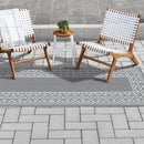 GENIMO Outdoor Rug Waterproof for Patio, 2.5'x8' Foldable Reversible Plastic Straw Runner Rugs and Carpet for Porch, Outside Area Mat for Rv, Deck, Picnic, Camper, Balcony, Beach, Grey & White by CozyNest Decor