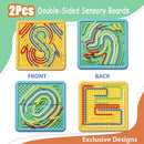 Sensory Activity Board for Kids & Toddlers: Double-Sided Fidget Board Toys with Storage Bag for Stress, Anxiety, ADHD & Autism | Tactile Sensory Toys for 3 4 5 6 Year Old Boys & Girls (2PCS) by TinyTreasures Baby Boutique
