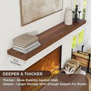 Floating Shelves for Wall, Large Wall Mounted Shelves with Invisible Brackets, Long Wood Floating Shelf for Living Room, Bedroom, Kitchen, (Walnut, 55" W x 9" D x 1.5" H) by CozyNest Decor