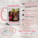 Custom Mug Upload Your Picture Personalized Coffee Mug with Photo Text Name Customized Cup Unique Ideas Gifts for Men Women Mom Dad Girlfriend Boyfriend Friend Family (Pink, 15oz) by TinyTreasures Baby Boutique
