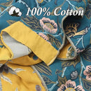 Snycler Boho Throw Blanket for Bed - 100% Cotton Ultra Soft Rustic Quilt Blanket Green Bird Floral Printed Farmhouse Decor Bed Blankets, 60"×80" All Season Rustic Throw for Sofa Couch Chair by CozyNest Decor