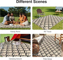 OLANLY Reversible Outdoor Rug 5x8 ft Clearance, Waterproof Outdoor Plastic Straw Rug with Interlacing Pattern, RV Mat for Patio, Camping, Balcony, Deck, Backyard, Black & Beige by CozyNest Decor