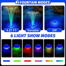 Floating Pool Fountain with Remote, Whale Pool Fountain with Lights, Rechargeable Pool Water Fountain, Above Ground Pool Fountain Waterfall, Swimming Pool Fountains for Inground Pool-1PC by GreenHaven Gardens