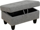 Ottoman Rectangular Storage Ottoman Bench, Flannel Footrest Stool Footstool with Lid for Living Room, Bedroom, Entryway, Gray, 29.1"x18.9"x17.3" by CozyNest Decor
