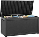 260 Gallon Resin Deck Box, Large Indoor and Outdoor Storage Box, Weatherproof and UV Resistant Outdoor Storage Box with Built-in Steel Beams for Patio Cushions, Pool Supplies by CozyNest Decor