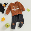 0-4T Toddler Boy Girl Halloween Outfit Fall Clothes Ghost Long Sleeve Sweatshirt Top Pants Baby Halloween Clothes by TinyTreasures Baby Boutique