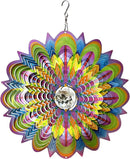 FONMY Mandala Wind Spinner w/Crystal Ball-Bloosom 3D Stainless Steel Suncatcher Hanging Spinners Worth Gift Christmas Decoration Indoor/Outdoor Garden Décor Kinetic Yard Art 12 Inches Wind Sculpture by GreenHaven Gardens
