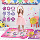 VATOS Double Dance Mat for Girls - 4 Game Modes & 9 Challenge Levels with Adjustable Volume, Led Light & Wireless Bluetooth | Music Play Mat Birthday Gifts Toys for Kids Ages 3 4 5 6 7 8 9+ Years Olds by TinyTreasures Baby Boutique