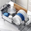 Stainless Steel Dish Drying Rack - Large Capcity 304 Grade Dish Drainer for Kitchen Counter with Drain Board, Utensil Holder & Detachable Cup Shelf, Rustproof Multifunctional Organizer by CozyNest Decor