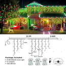 Icicle Lights for Outside, 33FT 400 LED Christmas Lights Outdoor with Waterproof 8 Modes, Plug in Connectable String Twinkle Light for Indoor Roof Window Garden Fence Party Decorations, Red Green by GreenHaven Gardens