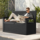YITAHOME 70 Gallon Storage Bench Deck Box, Lockable Patio Bench, Waterproof Outdoor Pool Deck Storage for Patio Cushions, Garden Tools and Pool Supplies, Black by CozyNest Decor