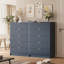5 Drawer Dresser for Bedroom, Tall Dresser Chest of Drawers with Gold Handles, 32 Inch Wide Nightstand with for Bedroom, Living Rooms, Offices, and Entryways, Navy Blue by CozyNest Decor