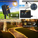 Solar Rope Lights Waterproof 39FT 100LEDs,High Capacity Rechargeable Battery,Dual Charging,Outdoor String Light,Remote-Control,for Pathway Patio Garden Palm Tree Christmas (Brighter - Warm White) by GreenHaven Gardens