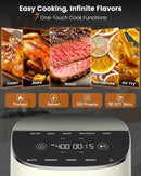 Nuwave Brio Plus Air Fryer 8 Qt, New & Improved, PFAS-FREE, 7 Digital One-Touch Cook Functions that AIR FRY, BAKE, ROAST, DEHYDRATE, TOAST, REHEAT, PREHEAT, 150 Presets, 50°F~400°F (Cream) by CozyNest Decor