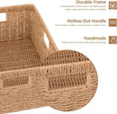 OIAHOMY Wicker Basket, Paper Shelf Basket with Built-in Handles, Rectangular Wicker Storage Bin for Pantry, Shelves, 1 Pack-Yellow by GreenHaven Gardens