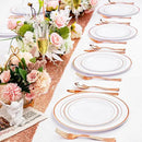 FLOWERCAT 60PCS Rose Gold Plastic Plates - Heavy Duty Rose Gold Plates Disposable for Party Wedding- Include 30PCS 10.25inch Dinner Plates and 30PCS 7.5inch Dessert Plates by CozyNest Decor