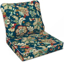 LVTXIII Outdoor/Indoor Deep Seat Cushion Patio Seat and Back Cushion Set All-Weather Replacement Chair Cushion for Wicker Chairs and Garden Furniture Decoration, 24"x24"x4", Peacock Blue by GreenHaven Gardens