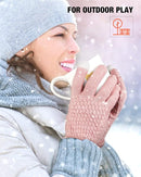 Geyoga 2 Pairs Women's Winter Touch Screen Gloves Soft Warm Fleece Lined Knit Elastic Cuff Winter Texting Gloves by TinyTreasures Baby Boutique